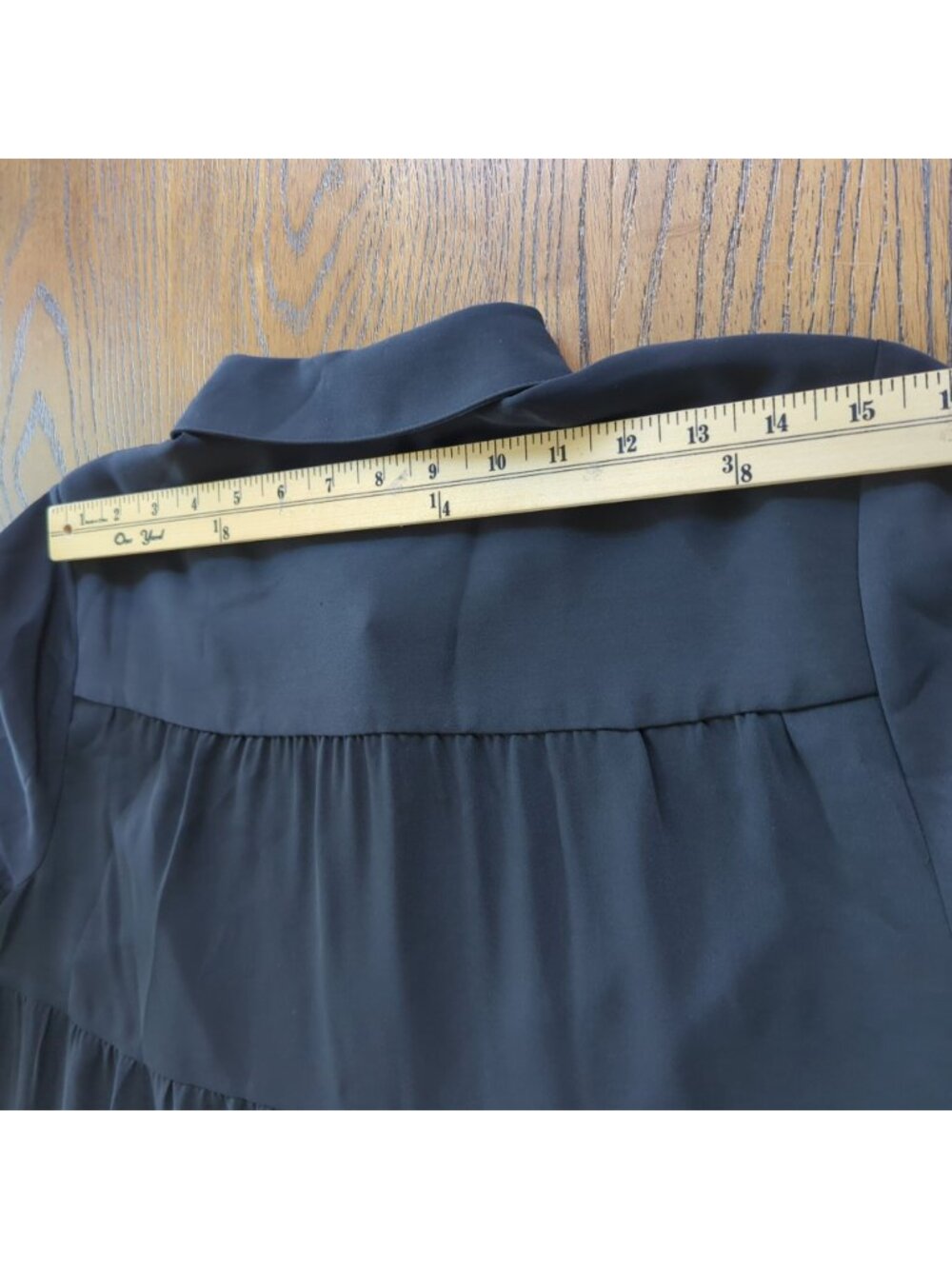 J. Jill Wearever Collection Black Shirt Dress M Button Front Ruffle Tiered Back - Picture 14 of 16